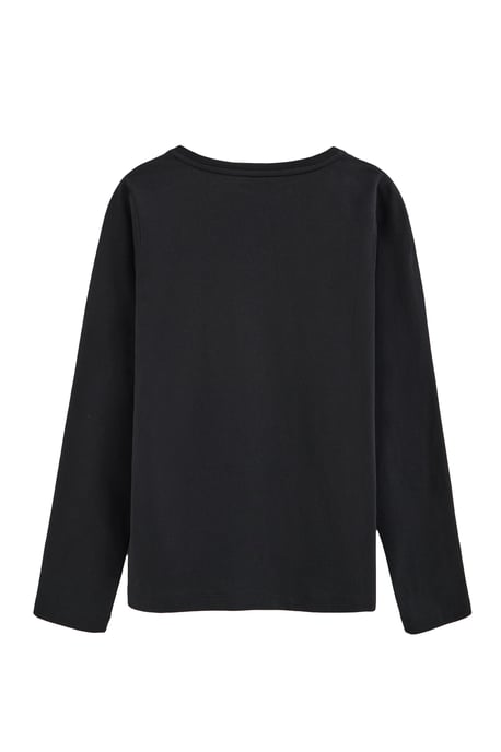 Zwart T-shirt met lange mouwen, V-hals en geborduurd Rigby Go-logo - Image 2