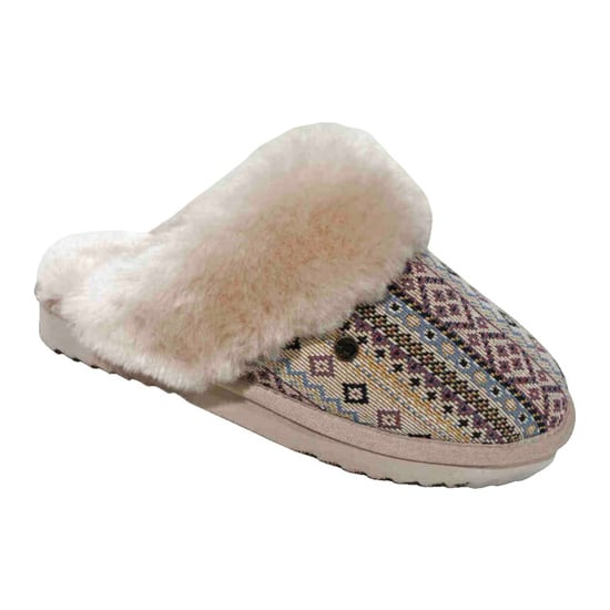 Warmbat Collie print woven blush dames pantoffel (open hiel) - Image 1