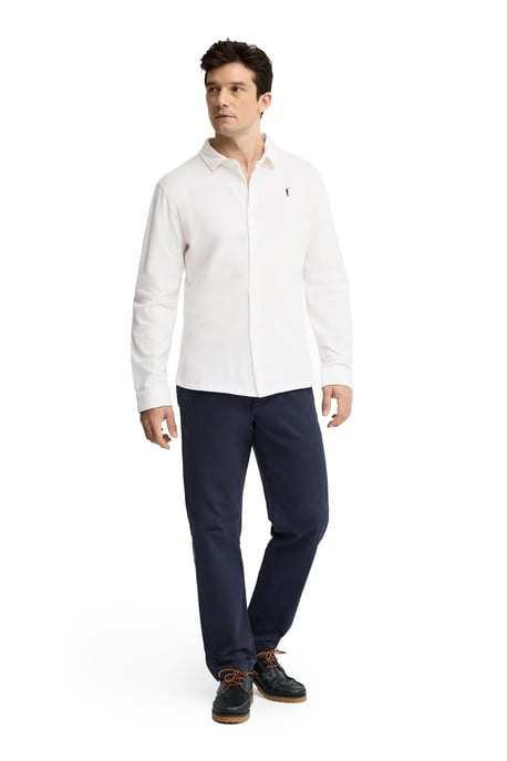 Witte polo met doorlopende knopen en geborduurd Rigby Go-logo - Image 3