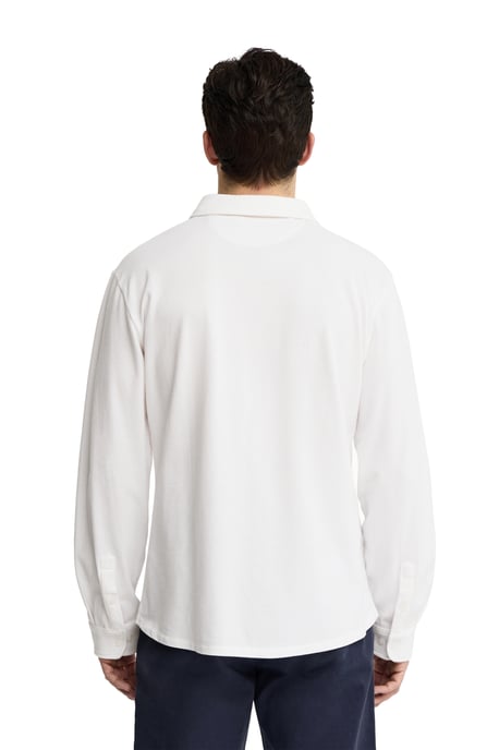 Witte polo met doorlopende knopen en geborduurd Rigby Go-logo - Image 4