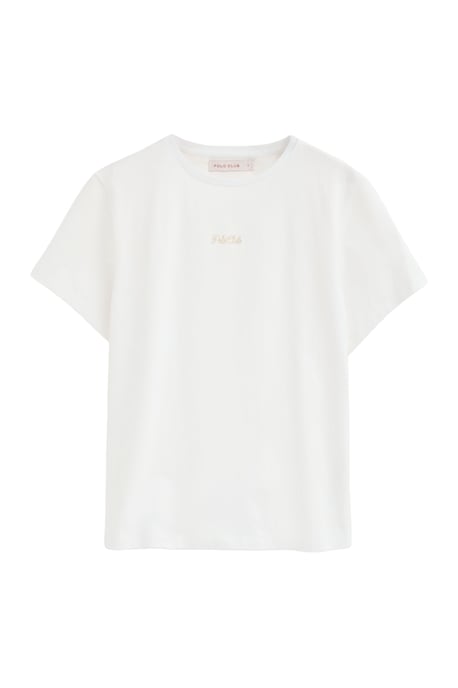 Wit T-shirt met korte mouwen, regular fit en geborduurd Polo Club-logo - Image 1