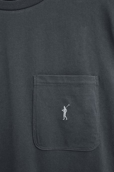 Steengrijs T-shirt met een borstzakje en Rigby Go-logo - Image 3