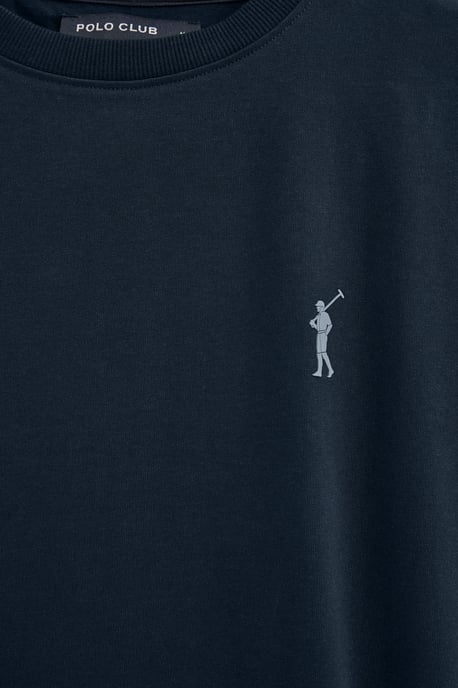 Marineblauw T-shirt met korte mouwen en rubberen Rigby Go-logo - Image 3