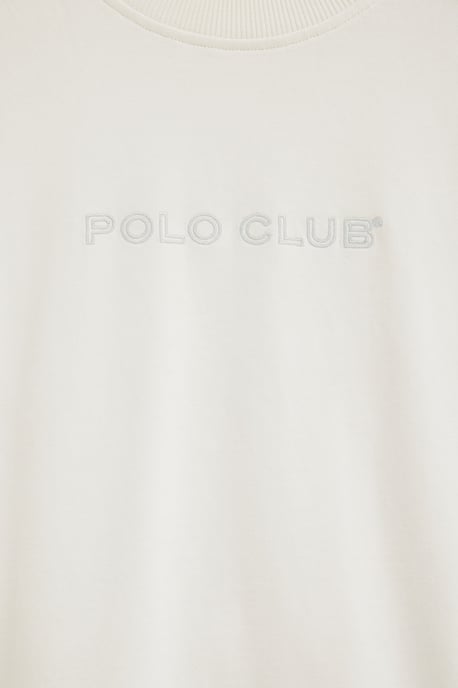 Wit T-shirt met loose fit en geborduurd Polo Club-logo - Image 3