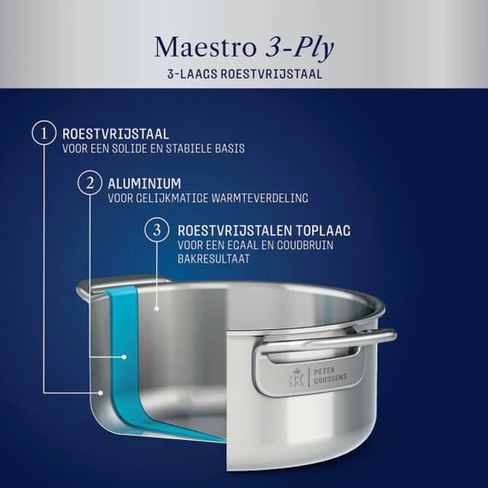BK Cookware Bk maestro peter goossens durabond hybride medium 7 delig pannenset - Image 4