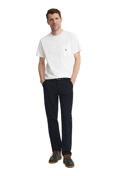 Wit T-shirt met een borstzakje en Rigby Go-logo - Image 3