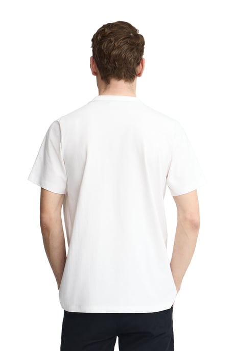 Wit T-shirt met een borstzakje en Rigby Go-logo - Image 4