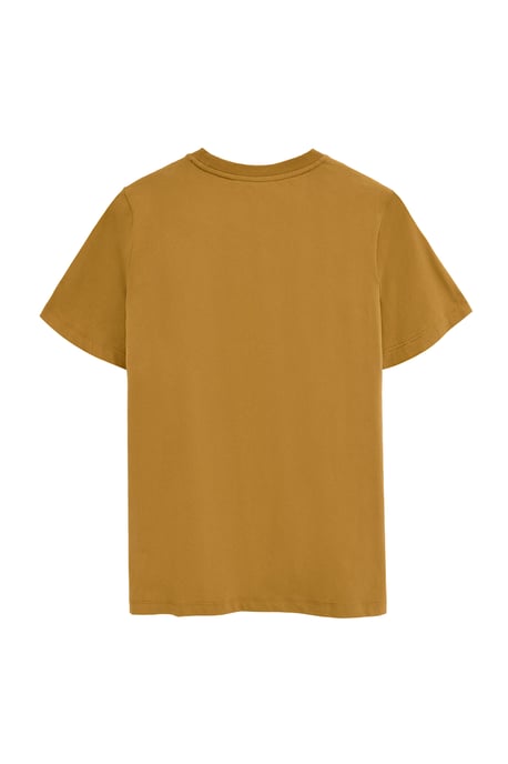 Mosterdgeel T-shirt met een borstzakje en Rigby Go-logo - Image 2