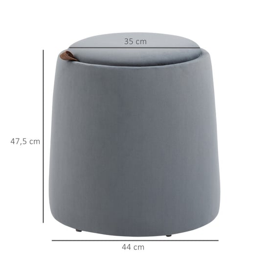 4goodz Poef 2-in-1 ottomaanse kruk voetebank met opbergvak 44x47 cm - Image 2
