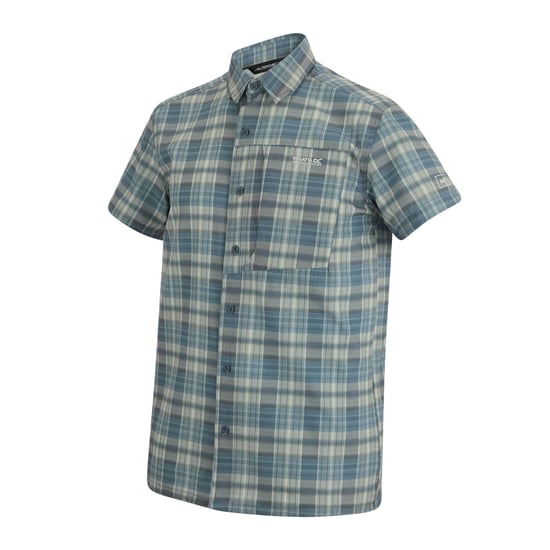 Regatta Heren Geruit Insectenwerend Reisshirt met Korte Mouwen (China Blauw) - Image 3