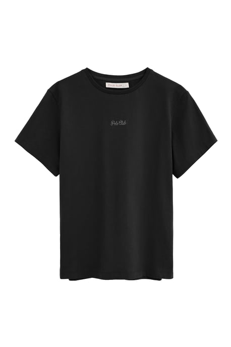 Zwart T-shirt met korte mouwen, regular fit en geborduurd Polo Club-logo - Image 1