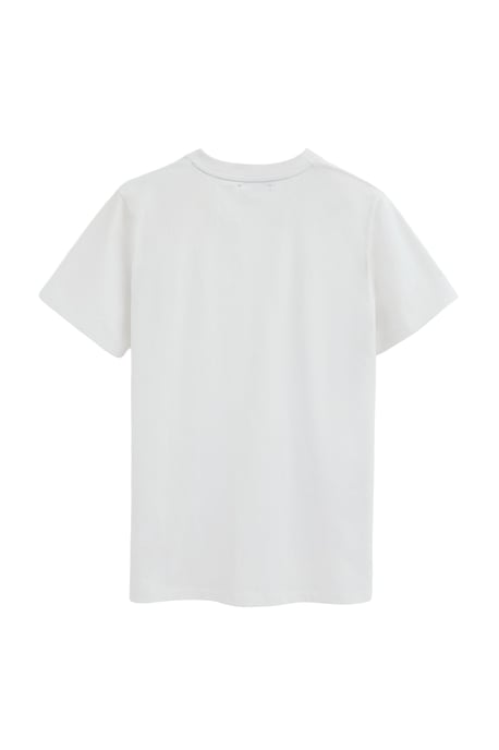 Wit T-shirt met V-hals en Rigby Go-logo - Image 2