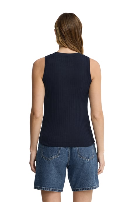 Marineblauw T-shirt zonder mouwen van ribstof met Polo Club-logo - Image 4