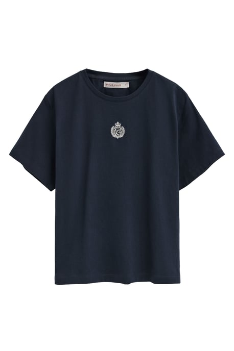 Marineblauw T-shirt met korte mouwen en geborduurd nautisch Polo Club-logo - Image 1