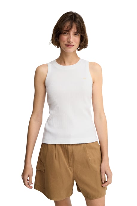 Wit T-shirt zonder mouwen van ribstof met Polo Club-logo - Image 2