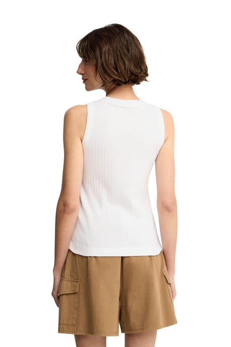 Wit T-shirt zonder mouwen van ribstof met Polo Club-logo - Image 4