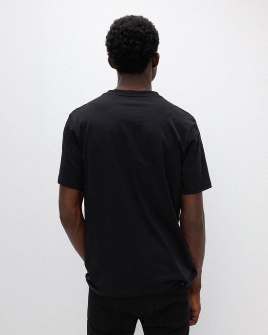 Dulive222 Short Sleeve Crew Neck T-Shirt Logo Detail in Black Regular Fit T-shirt - Image 2