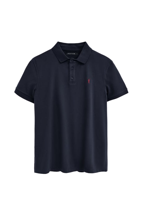 Pack van twee herenpolo's in marine- en lichtblauw met slim fit en geborduurd Rigby Go-logo - Image 4