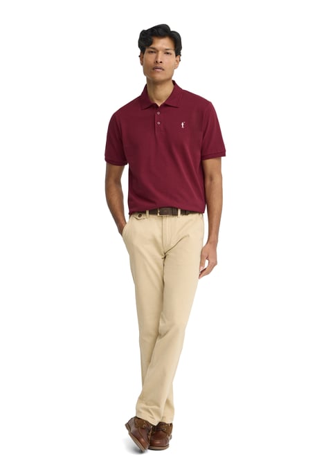 Bordeauxrode polo met korte mouwen en geborduurd Rigby Go-logo - Image 3