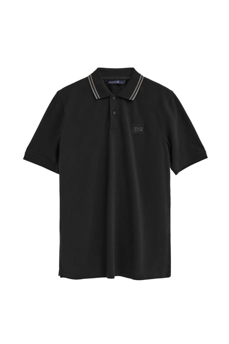 Zwarte polo met korte mouwen en Polo Club-patch - Image 1