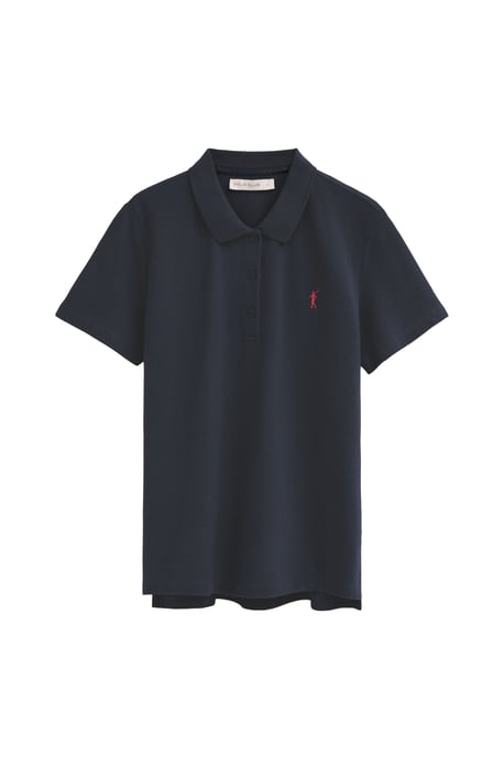 Marineblauwe polo met regular fit en geborduurd Rigby Go-logo - Image 1