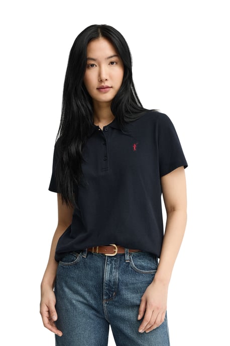 Marineblauwe polo met regular fit en geborduurd Rigby Go-logo - Image 2