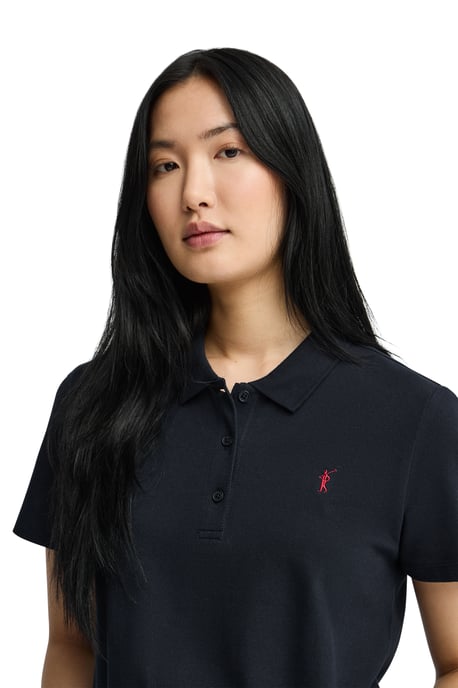 Marineblauwe polo met regular fit en geborduurd Rigby Go-logo - Image 4