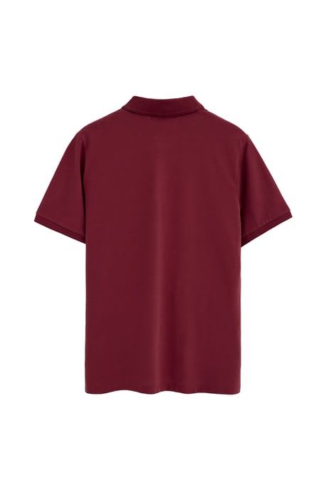 Pack van drie herenpolo's in denimblauw, donkergroen en bordeauxrood met korte mouwen en geborduurd Rigby Go-logo - Image 2