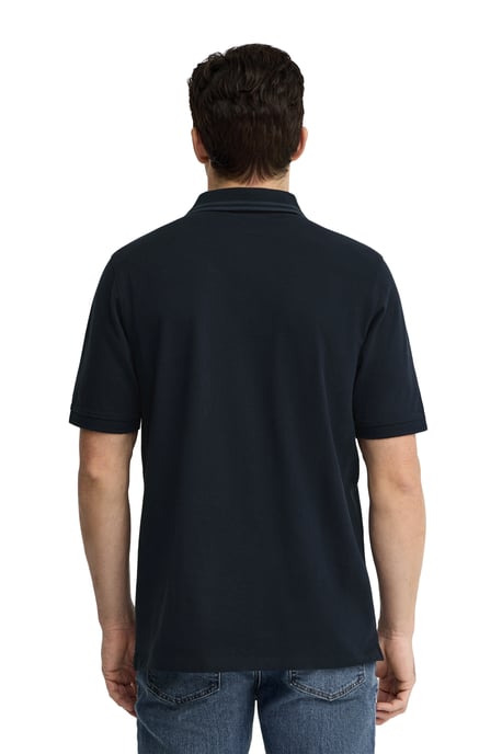 Marineblauwe polo met korte mouwen en Polo Club-patch - Image 4