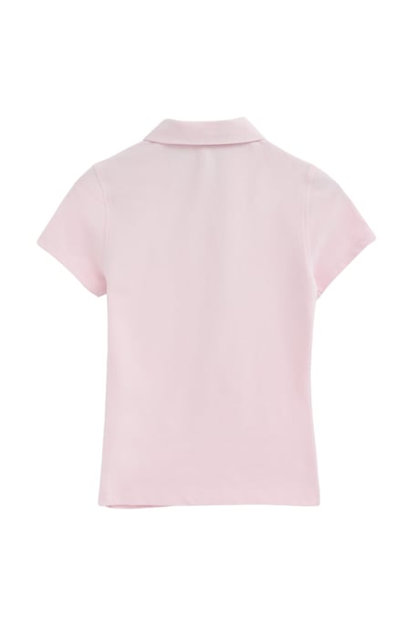 Roze polo met korte mouwen, slim fit en geborduurd Rigby Go-logo - Image 2