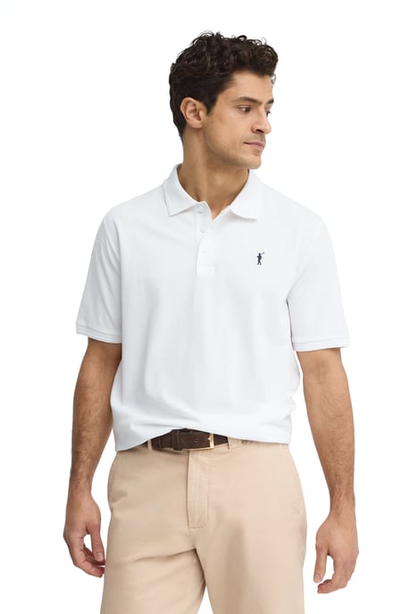 Witte polo met korte mouwen en geborduurd Rigby Go-logo - Image 2