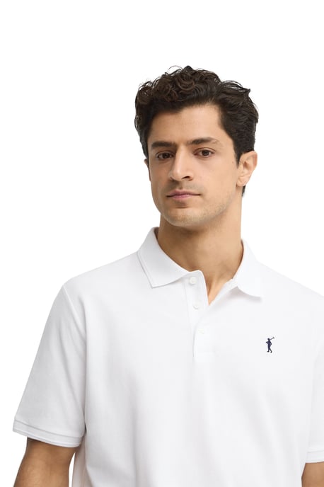 Witte polo met korte mouwen en geborduurd Rigby Go-logo - Image 4