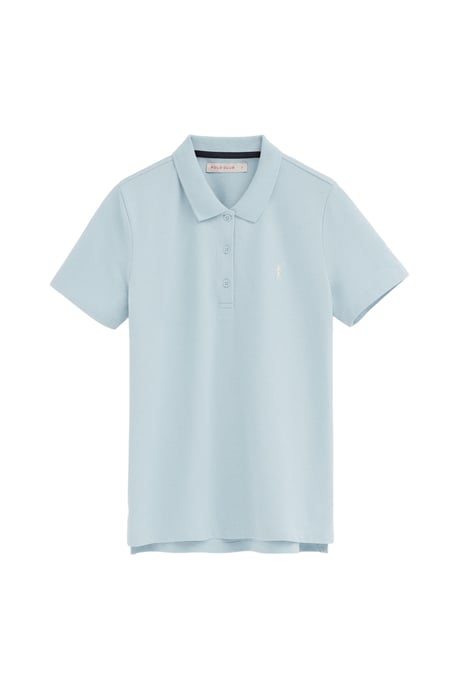 Lichtblauwe polo met regular fit en geborduurd Rigby Go-logo - Image 1