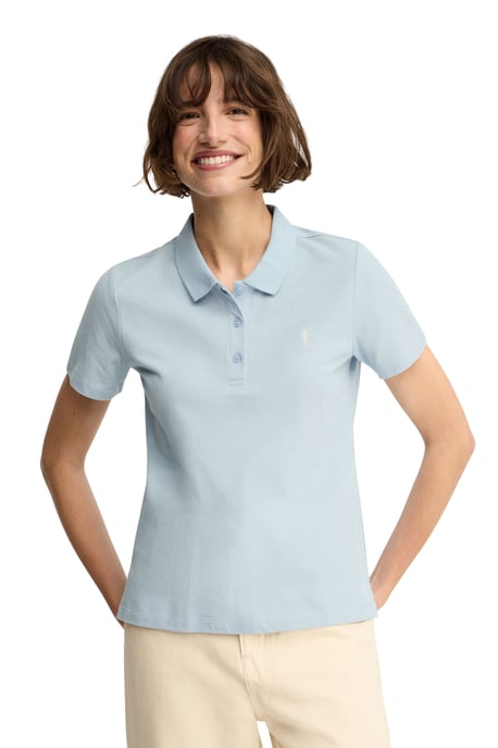 Lichtblauwe polo met regular fit en geborduurd Rigby Go-logo - Image 2