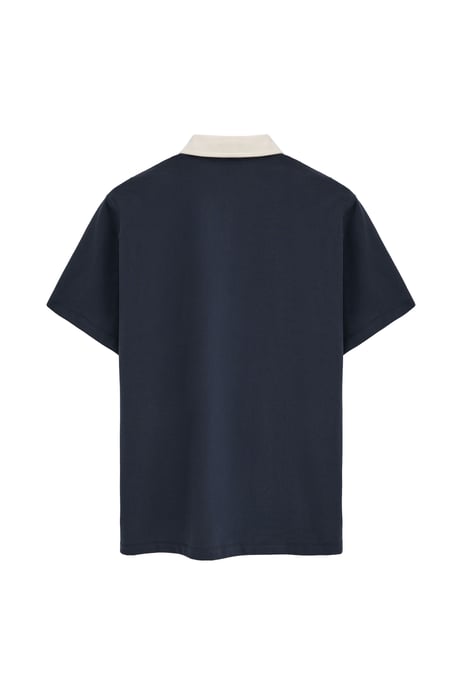 Marineblauwe rugby-polo met geborduurd Polo Club-logo - Image 2