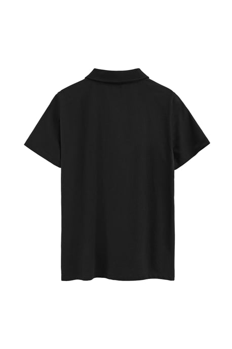 Zwarte polo van jersey-stof met geborduurd Rigby Go-logo - Image 2