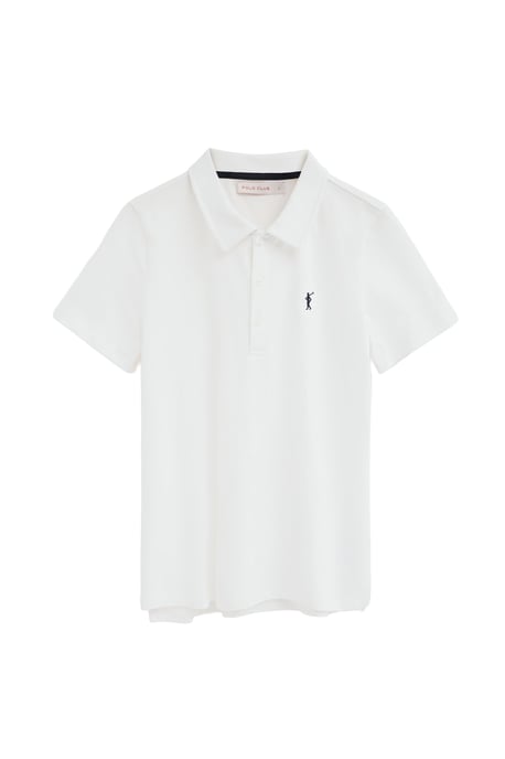 Witte polo van jersey-stof met geborduurd Rigby Go-logo - Image 1