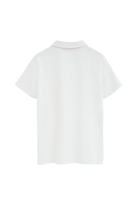 Witte polo van jersey-stof met geborduurd Rigby Go-logo - Image 2