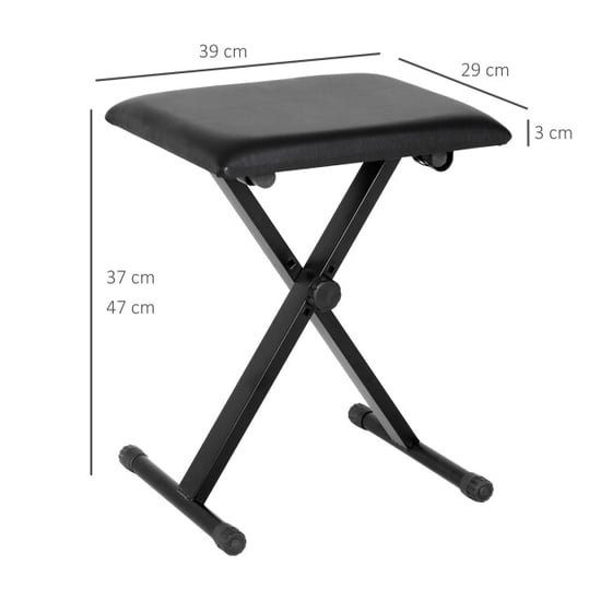 4goodz Pianokruk in hoogte instelbaar 39 x 29 x 37-47 cm kunstleer - - Image 2
