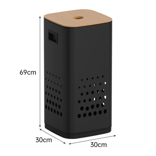 Luzzo ® rvs wasmand 50 liter met bamboo deksel - Image 4