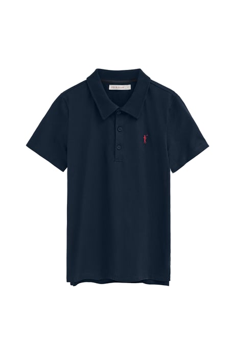 Marineblauwe polo van jersey-stof met geborduurd Rigby Go-logo - Image 1