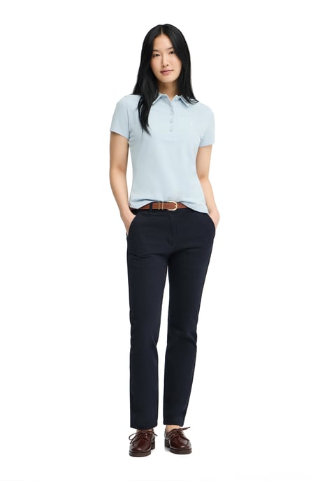 Lichtblauwe polo met korte mouwen, slim fit en geborduurd Rigby Go-logo - Image 3