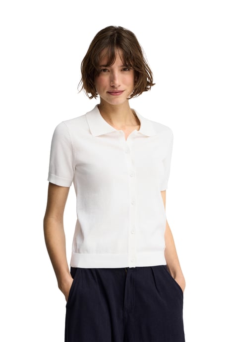 Witte cardigan met korte mouwen en Polo Club-logo - Image 2