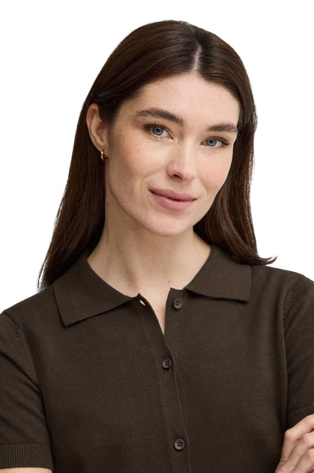 Donkerbruine cardigan met korte mouwen en Polo Club-logo - Image 4