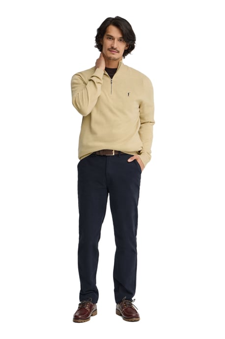 Beige trui met ritssluiting en Rigby Go-logo - Image 3