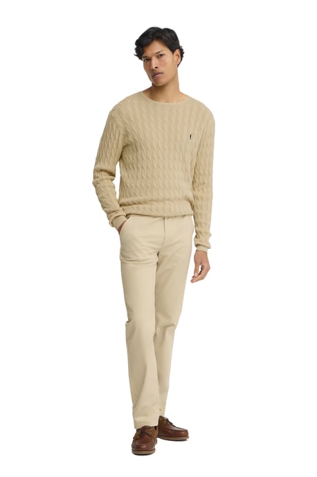 Beige kabeltrui met Rigby Go-logo - Image 3