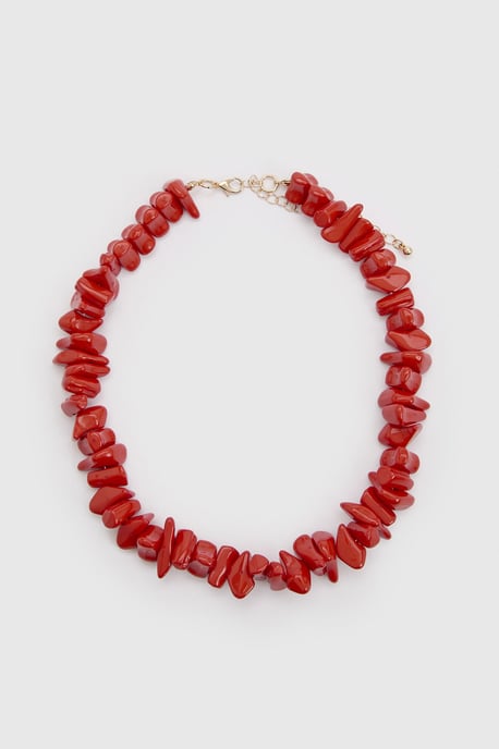 Statement Red Beaded Necklace - Image 2