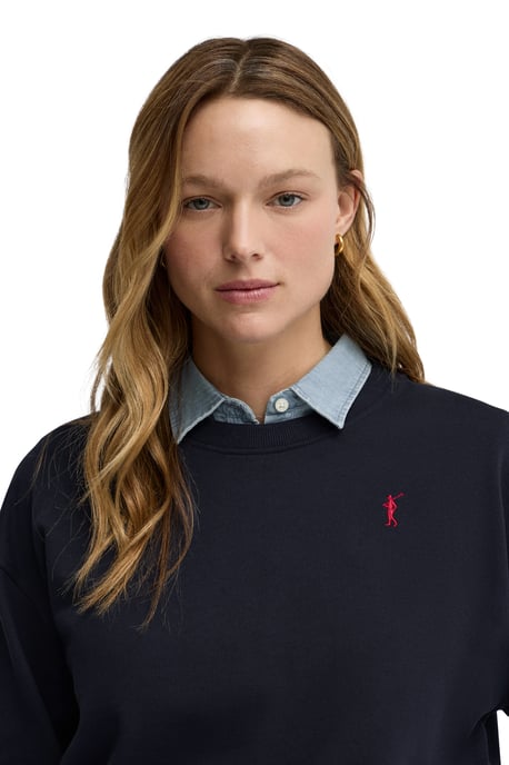 Marineblauwe sweater met regular fit en geborduurd Rigby Go-logo - Image 2