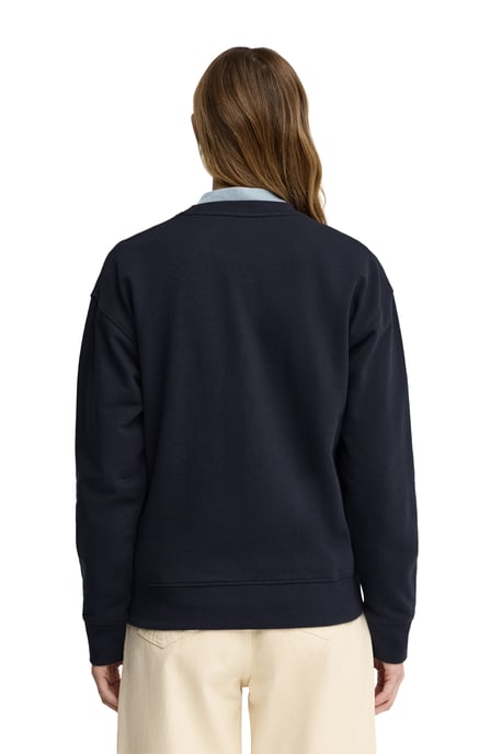 Marineblauwe sweater met regular fit en geborduurd Rigby Go-logo - Image 4