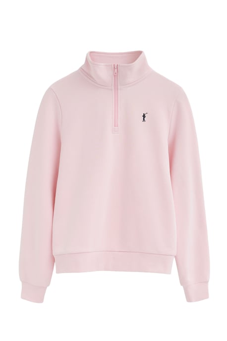 Roze sweater met ritssluiting en Rigby Go-logo - Image 1